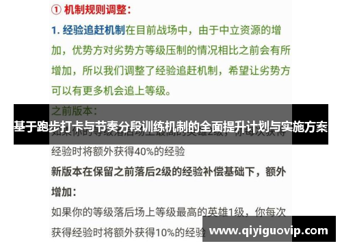 基于跑步打卡与节奏分段训练机制的全面提升计划与实施方案